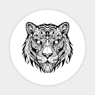 Biomechanical Tiger: An Advanced Futuristic Graphic Artwork with Abstract Line Patterns Magnet